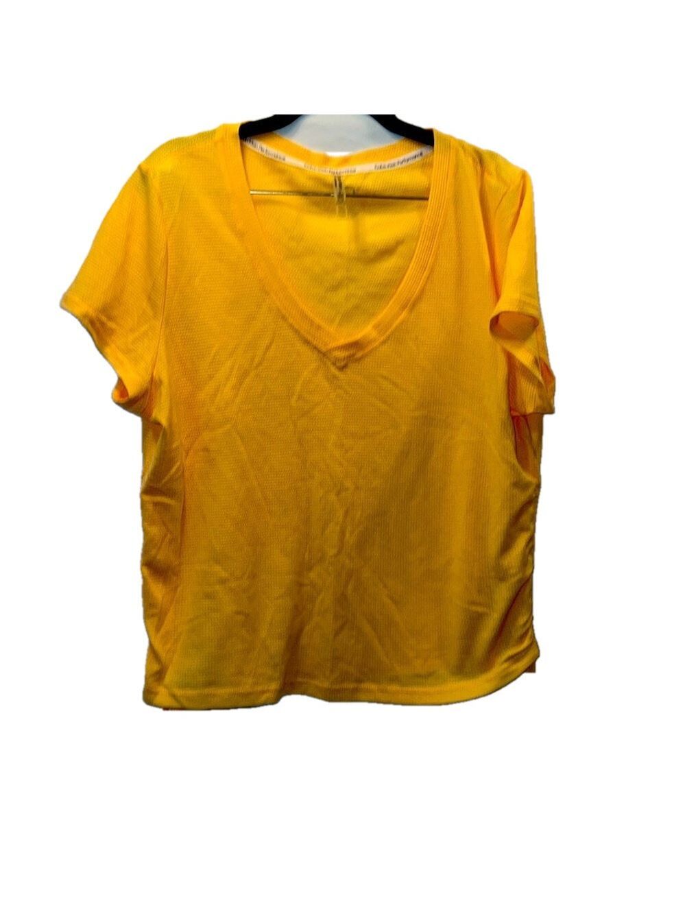 Calvin Klein Performance Top, Size XL, PTP 24”, Length 23”, Light Orange/Yellow